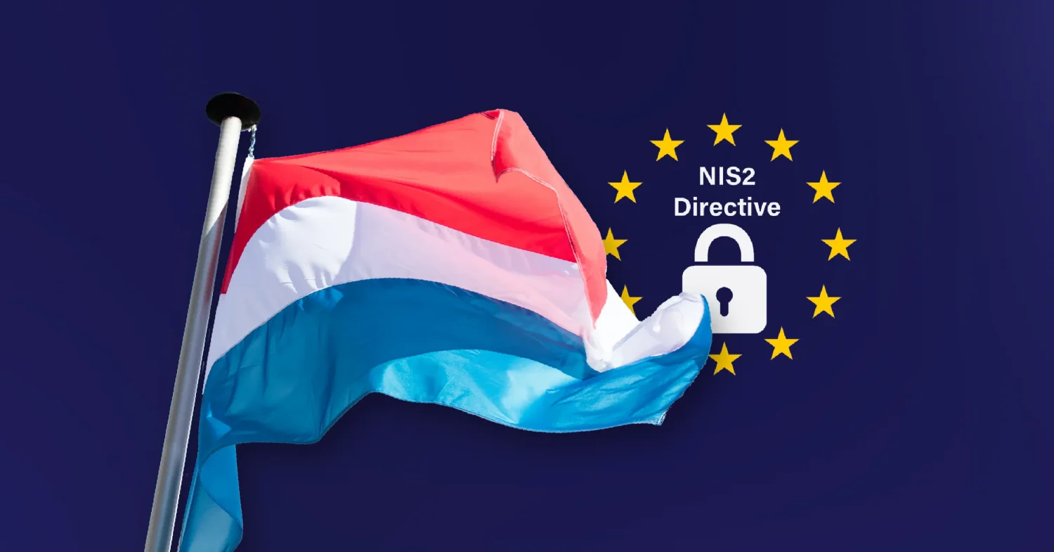 Flag of the Netherlands with the NIS2 logo peeking from behind.