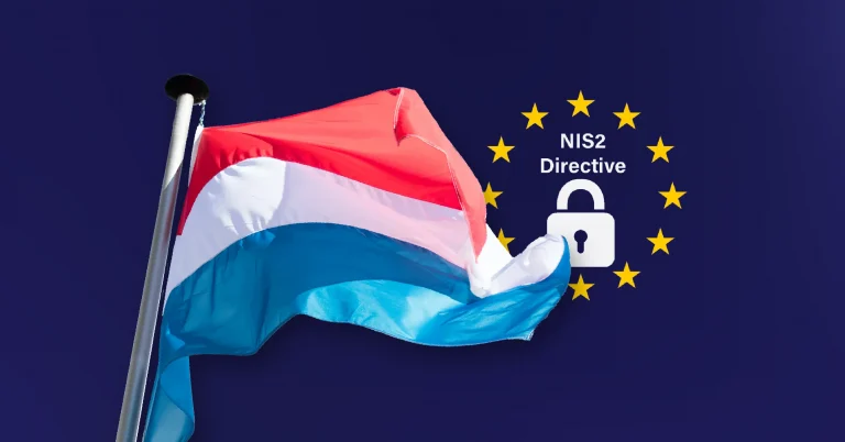 Flag of the Netherlands with the NIS2 logo peeking from behind.